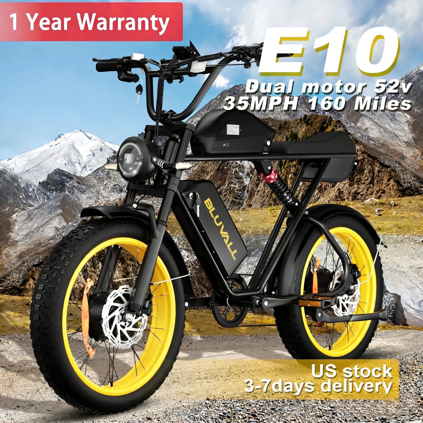 MOOBELO 2000W Dual Motor Electric Fat Tire Mountain Bike
