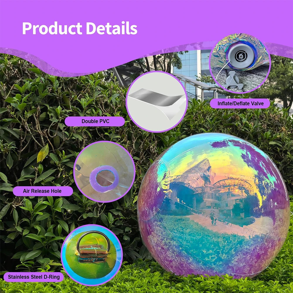 Ejia Iridescent Inflatable Mirror Balls 6pc Set For Party Decoration