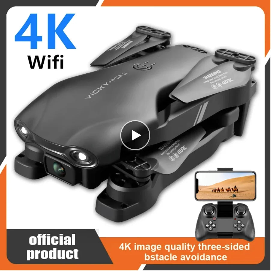 Mini Foldable Drone With 4K Camera, WiFi FPV, 3 Batteries