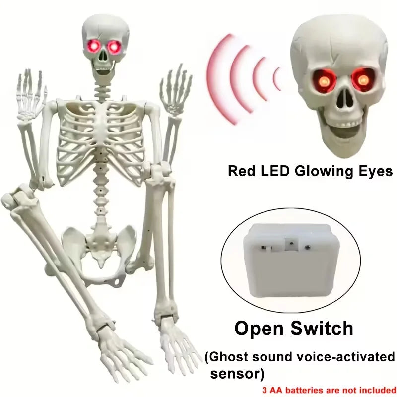 NONECN Voice Activated Glowing Skeleton With Sensors And Scary Sounds