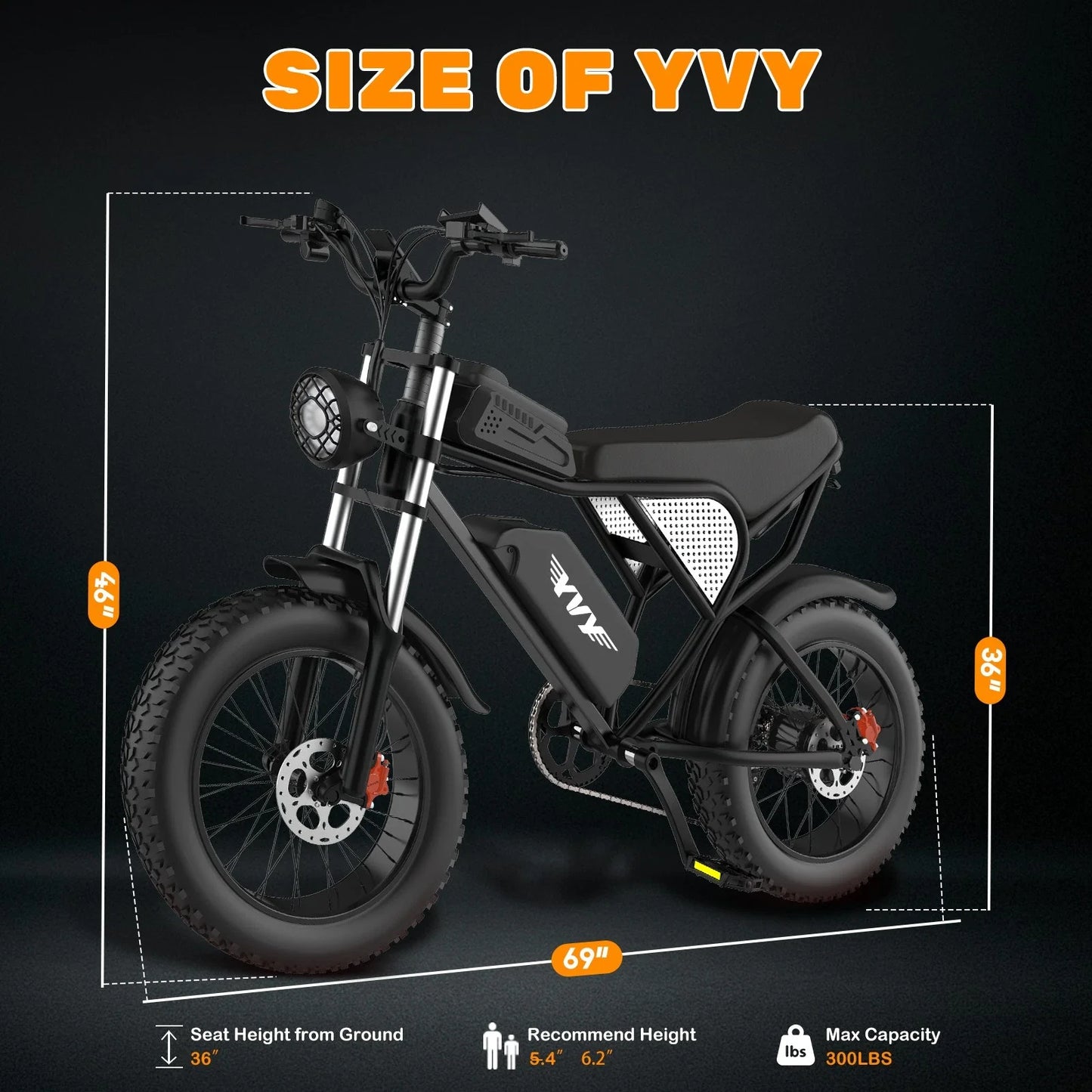 YVY 1500W Fat Tire Mountain Bike Removable Battery 33MPH 48V