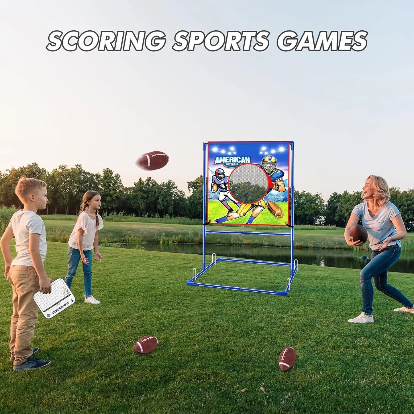 VATOS Indoor Outdoor Football Toss Target Game for Kids