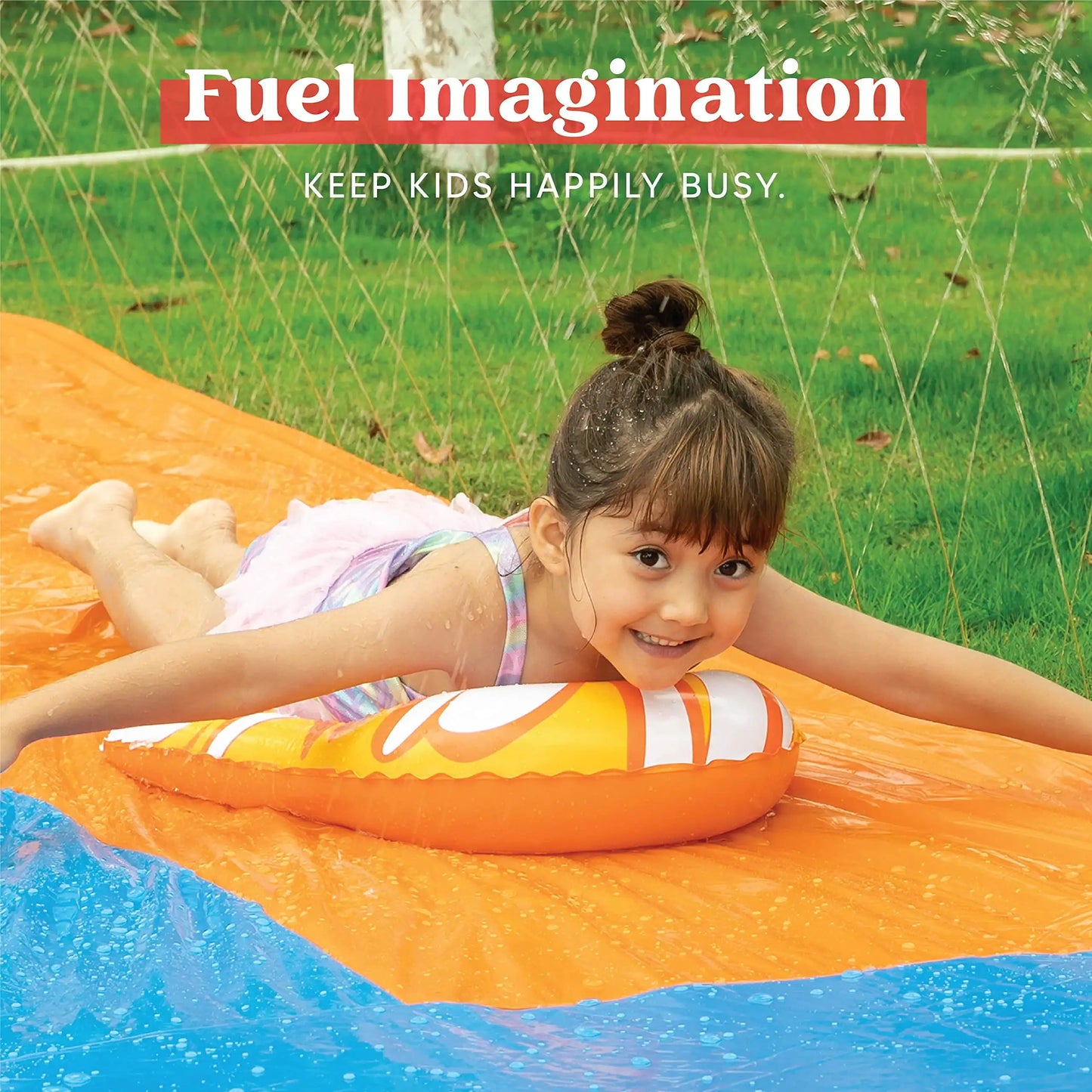 Joyfy Water Slide With Sprinkler And 2 Bodyboards For Kids