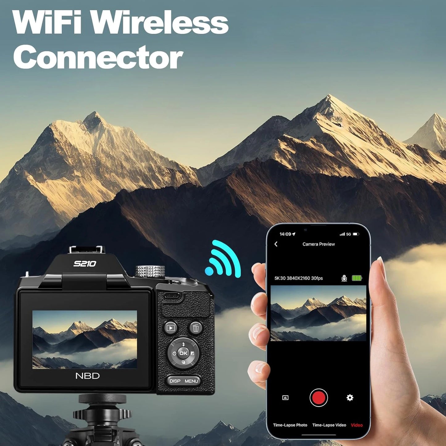 NBD 5K Digital Camera 64MP And 16x Optical Zoom WiFi