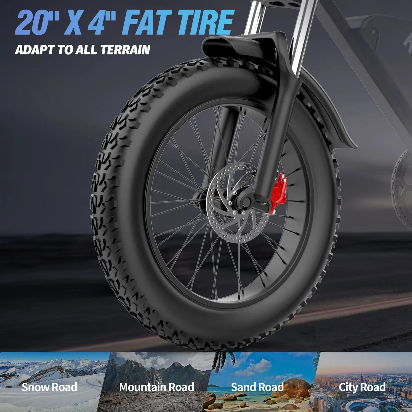 Ridstar Q20 Lite Electric Fat Tire Bike 1200W 48V 15Ah