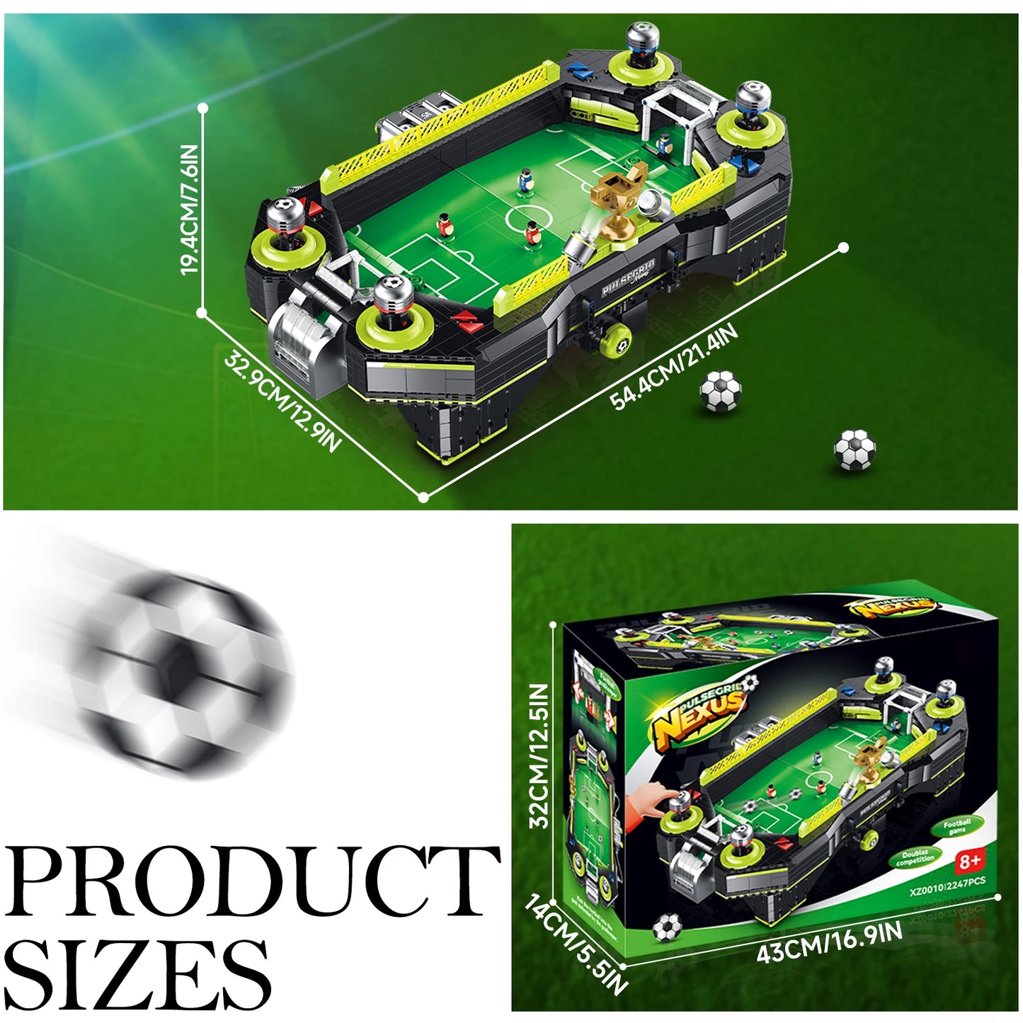 2247Pcs LED Foosball Table Building Set With Lights And Music