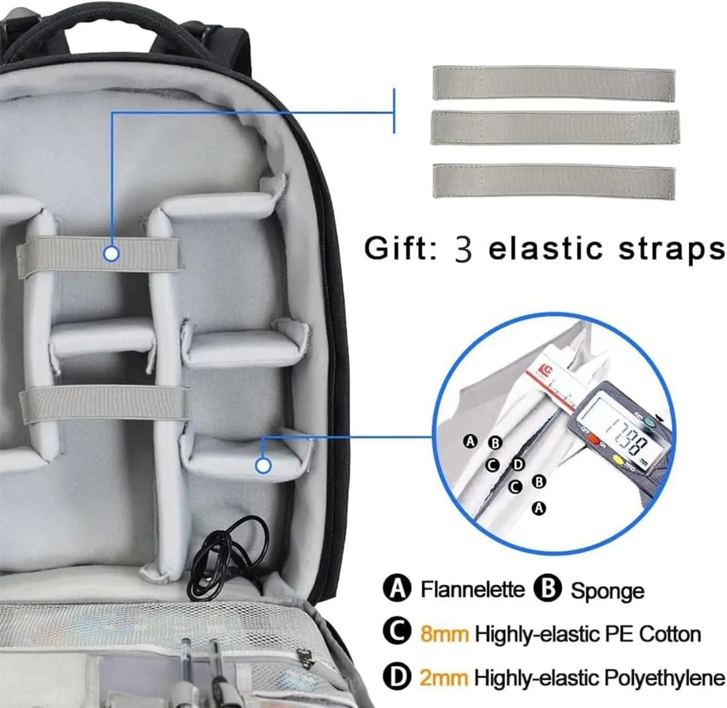 XMSJ DSLR Camera Backpack With USB Charging And Rain Cover