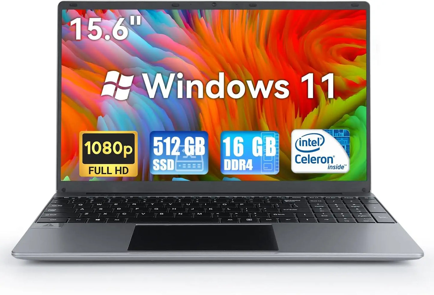 AEEZO-US Windows 11 Laptop Intel Celeron N5095 16GB RAM 512GB SSD