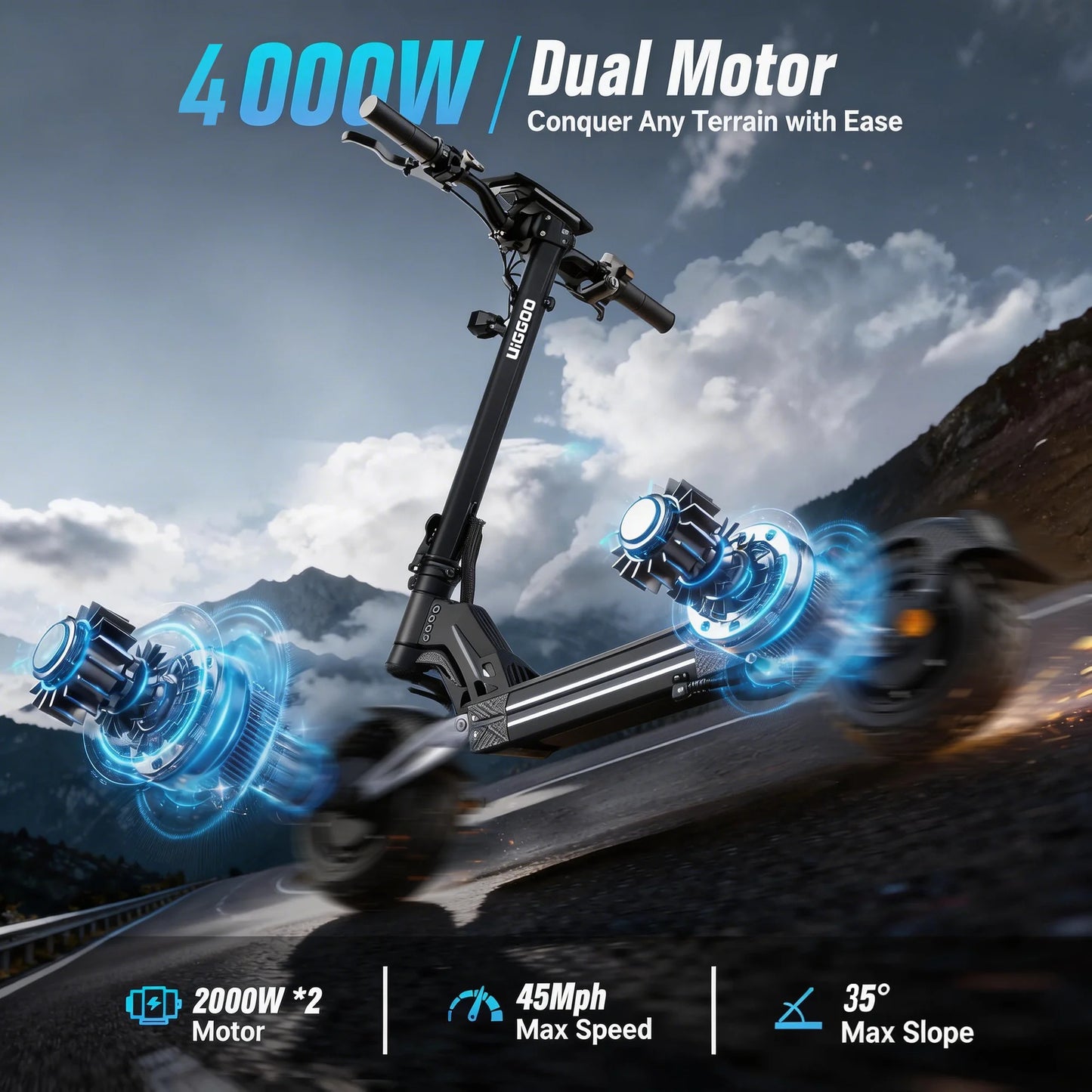 EOEOTWO Dual 4000W Electric Scooter For Adults 60V Off Road