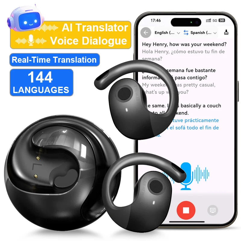 GREATWALL Real Time Translation Wireless Bluetooth Earphones With 100 Languages