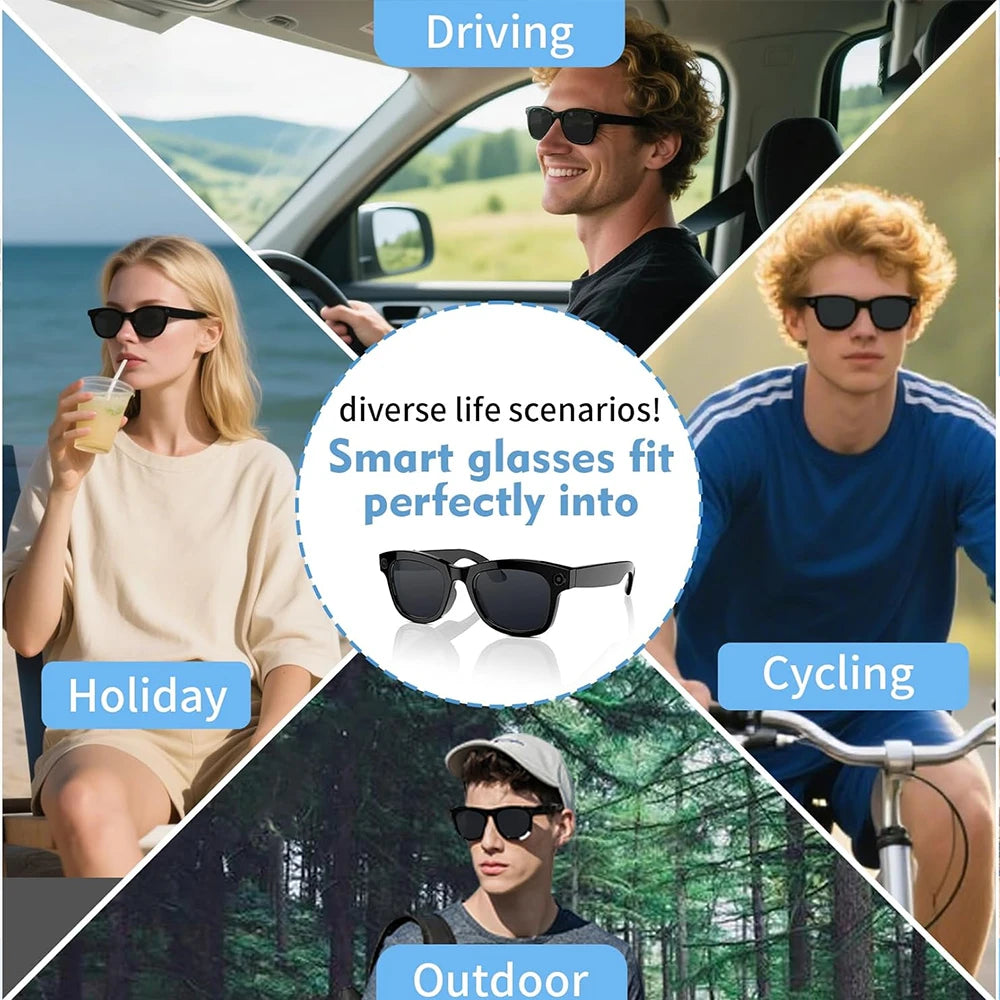 SENBONO Camera Smart Glasses With AI Photo Recognition And Bluetooth Translator