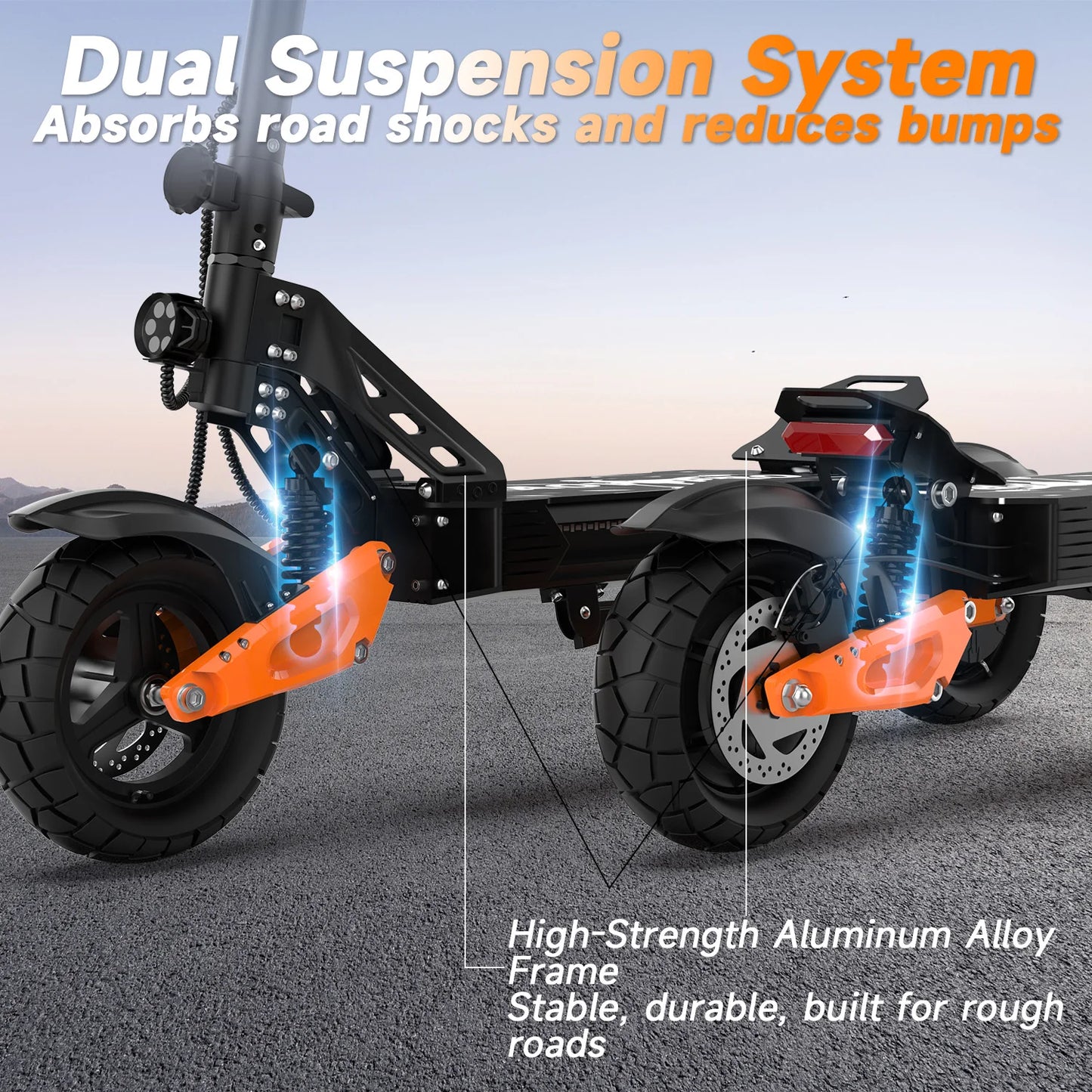 AOVOPRO G67 Off Road Electric Scooter With Dual Suspension