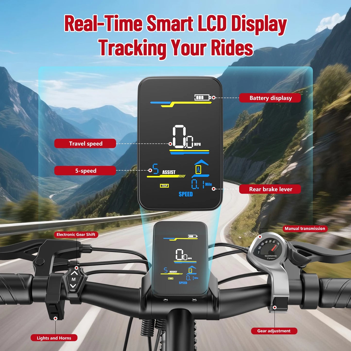 X-koala Electric Bike 1000W Peak Motor 25MPH 40 Mile Range