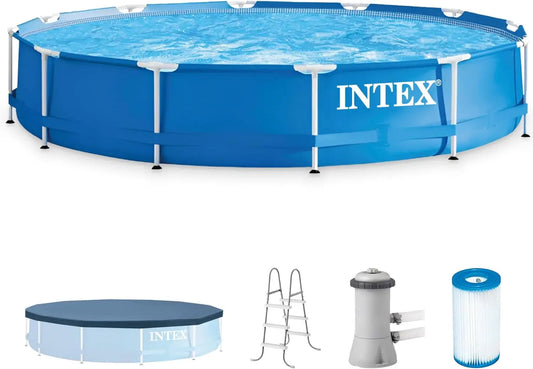 Round Above Ground Pool Set With Filter Pump Ladder Cover