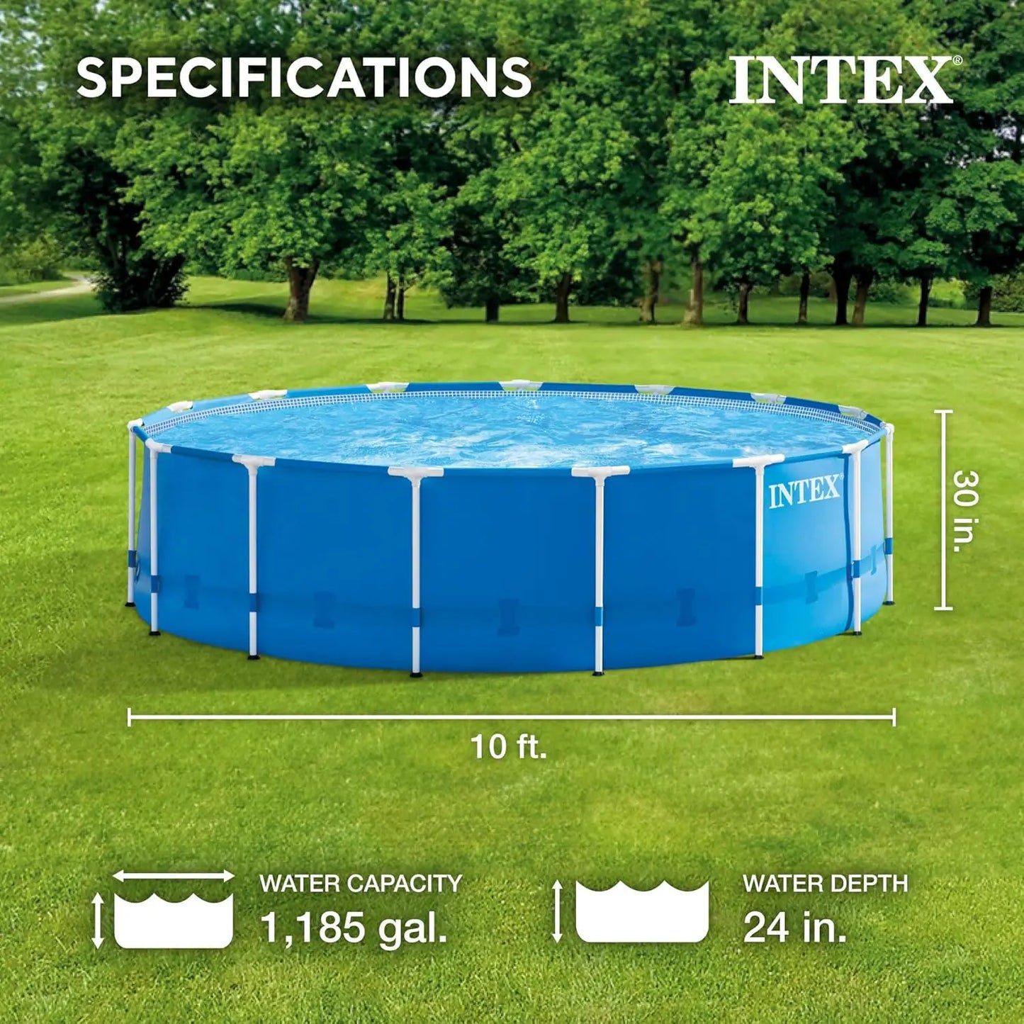 Round Above Ground Pool Set With Filter Pump And Cover