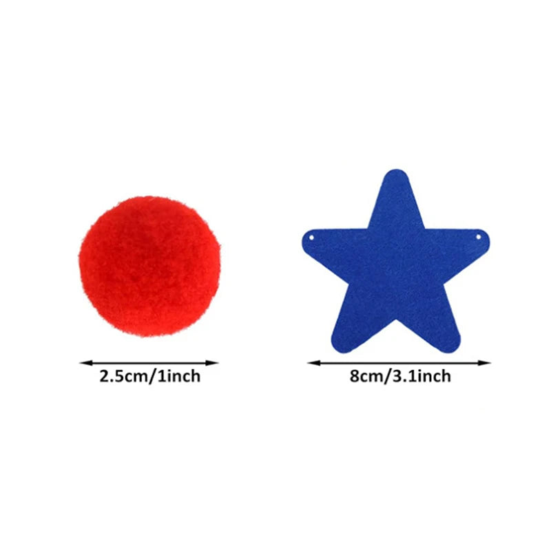 NONECN Patriotic Stars and Stripes Felt Garland for July 4th