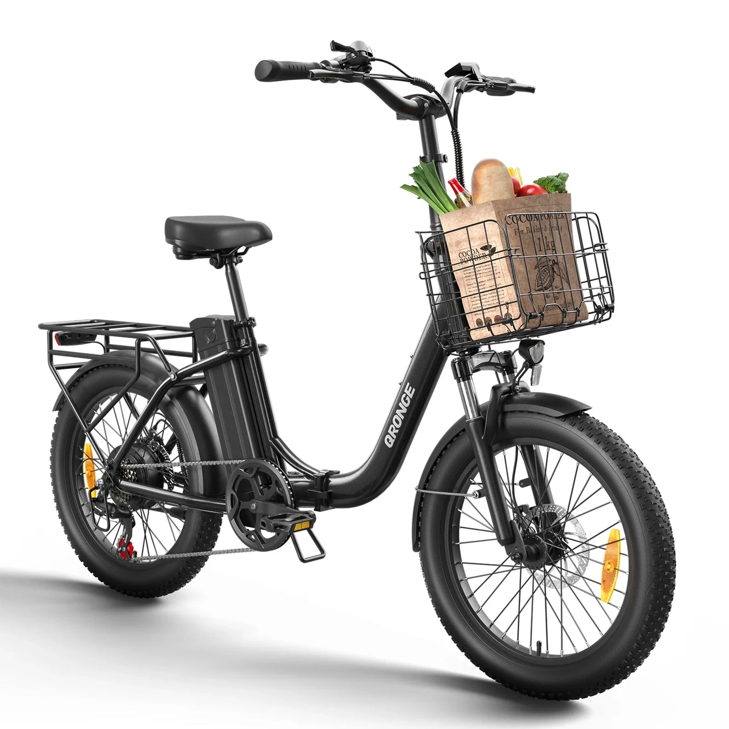 QRONGE 1000W Folding Electric Bike With 70 Mile Range