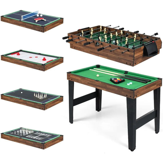 XMSJ 10-in-1 Multi Game Table Foosball Ping Pong Hockey