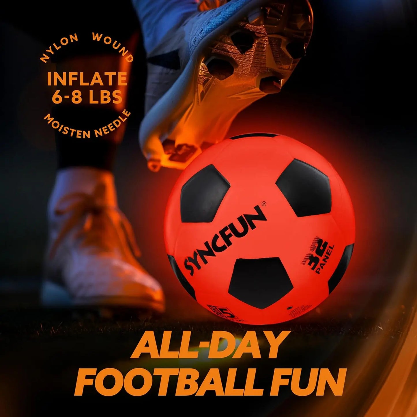 Joyfy Glow in the Dark Light Up Soccer Ball