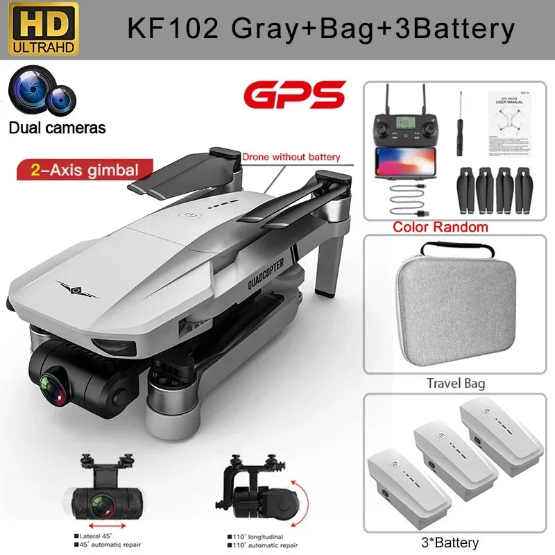 QJB KF102 4K UltraHDPro GPS Drone With 2 Axis Gimbal