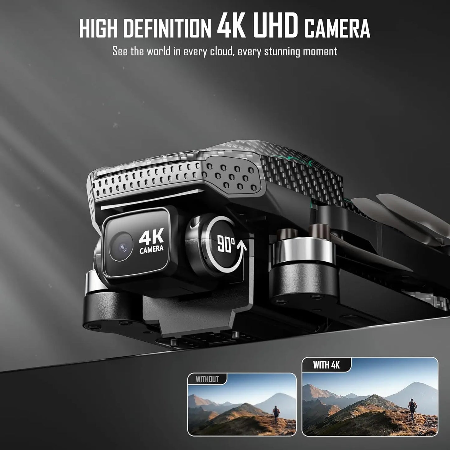 4K GPS Drone With 90 Minute Flight Time Foldable Beginners