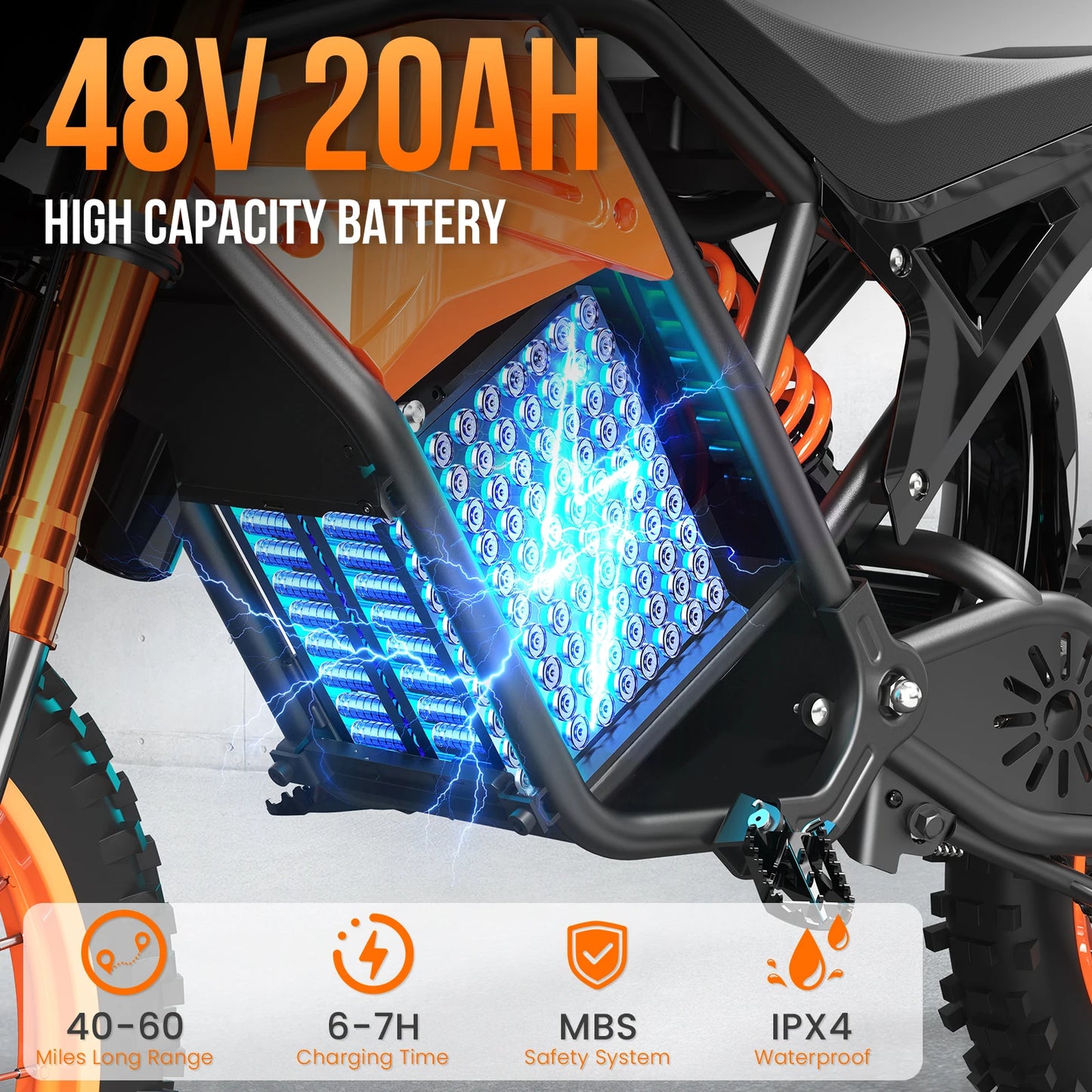 Eilleo Spacewalk 48V Electric Dirt Bike 3000W 60 Miles Range