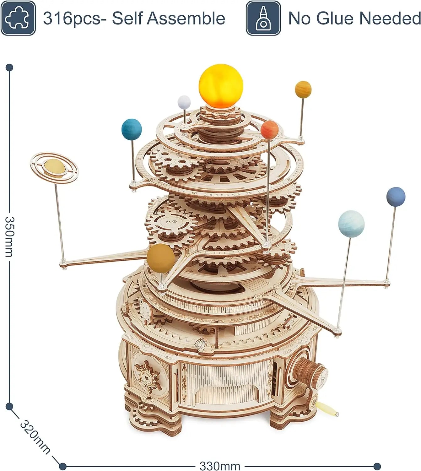 Robotime ST001 316 PCS Rotatable Mechanical Orrery Kit