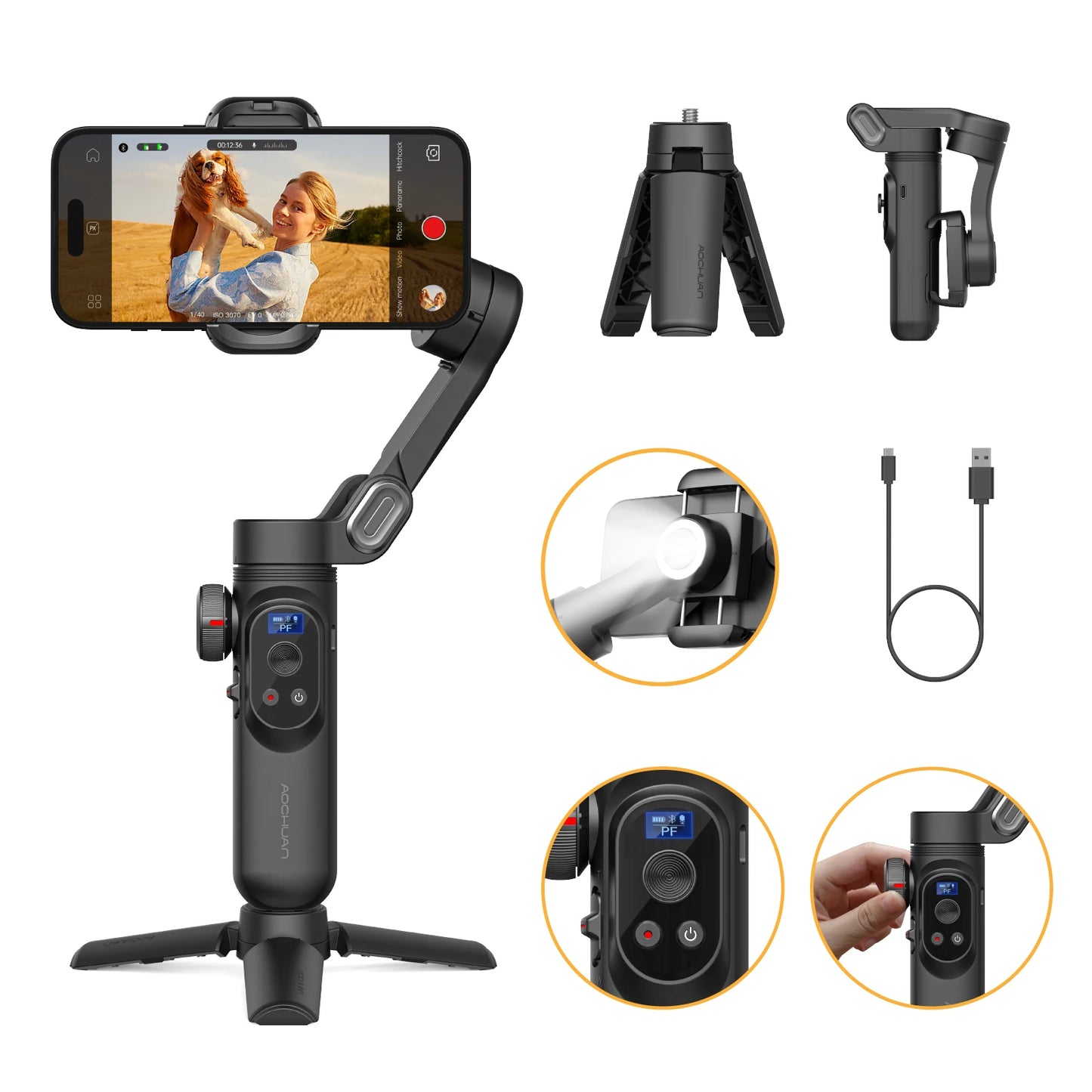 AOCHUAN Smart Xpro 3-Axis Smartphone Gimbal Stabilizer