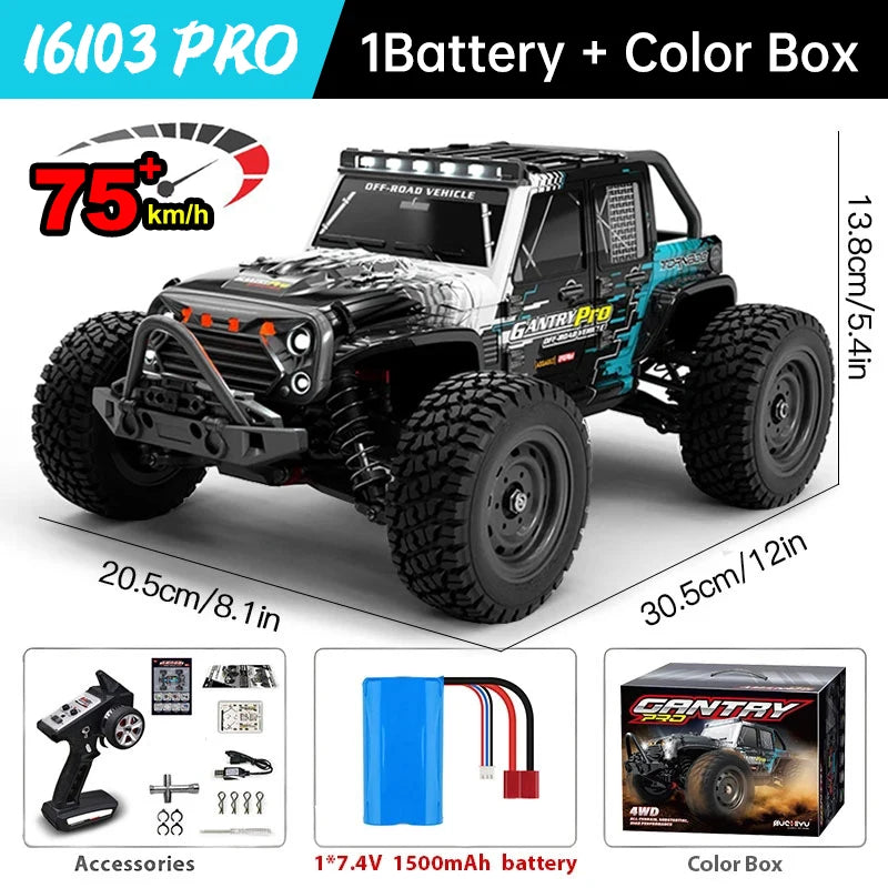 WLtoys 16101 Pro 4WD RC Vehicle With LED Lights 75KMH