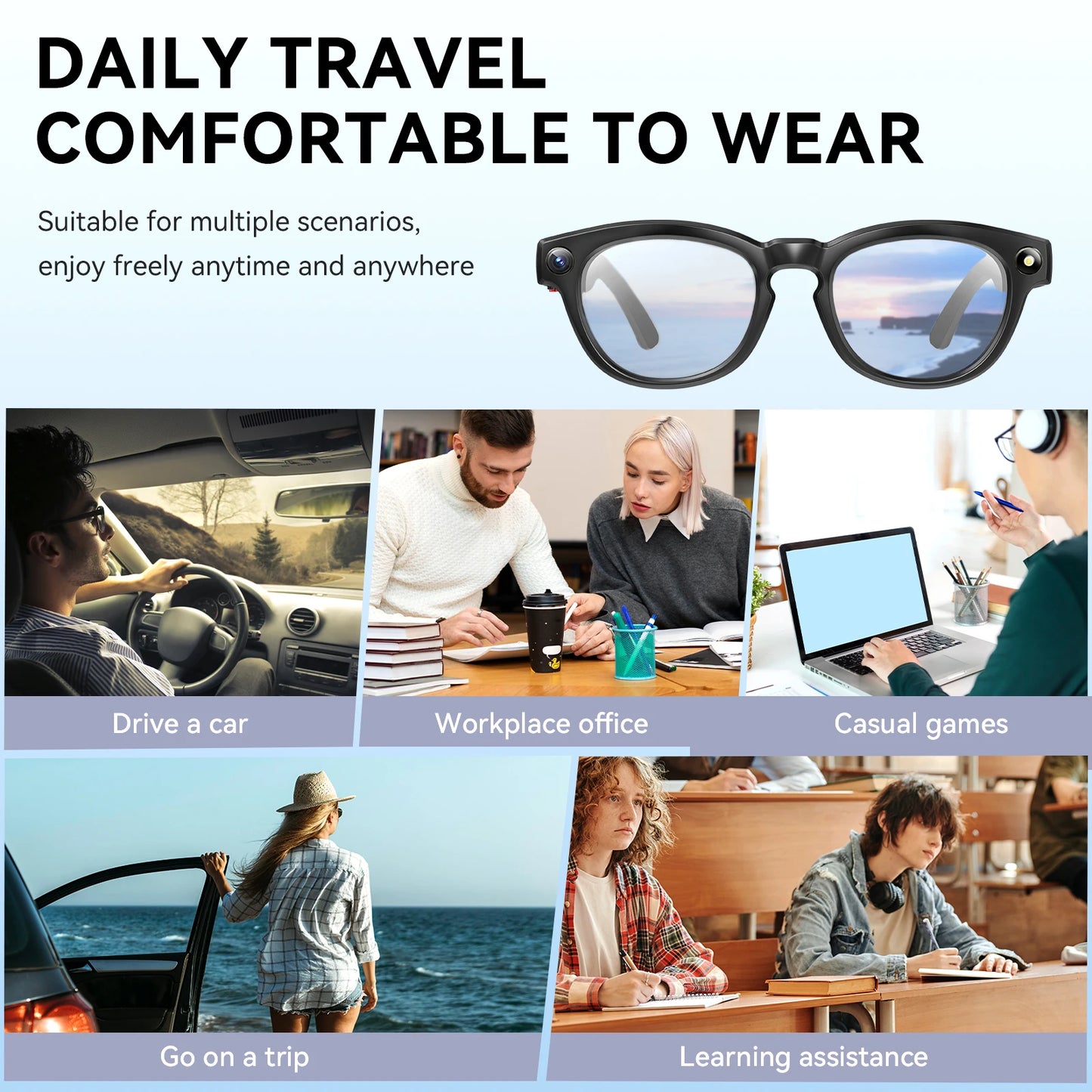 EIGIIS AI Smart Glasses With Bluetooth Call And AI Translate