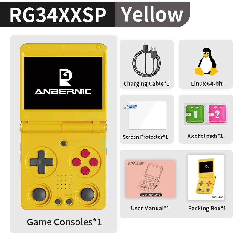 Anbernic RG34XXSP Handheld Game Console With IPS Screen