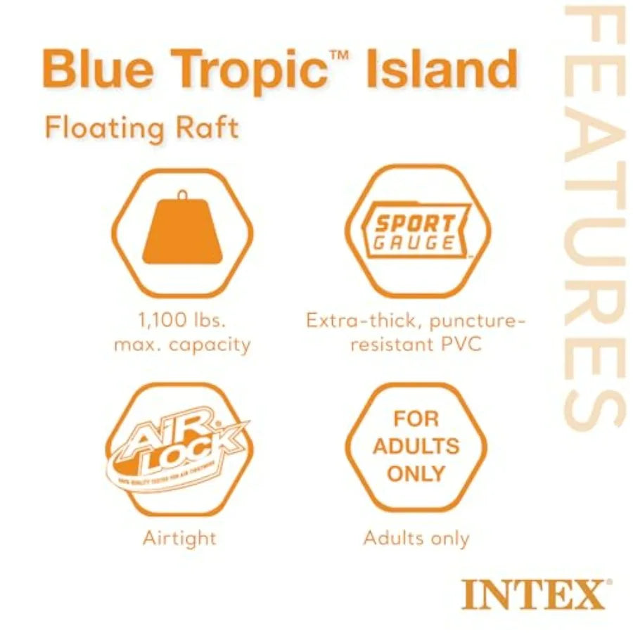 Inflatable 5 Person Raft With Backrests Cooler Cupholders