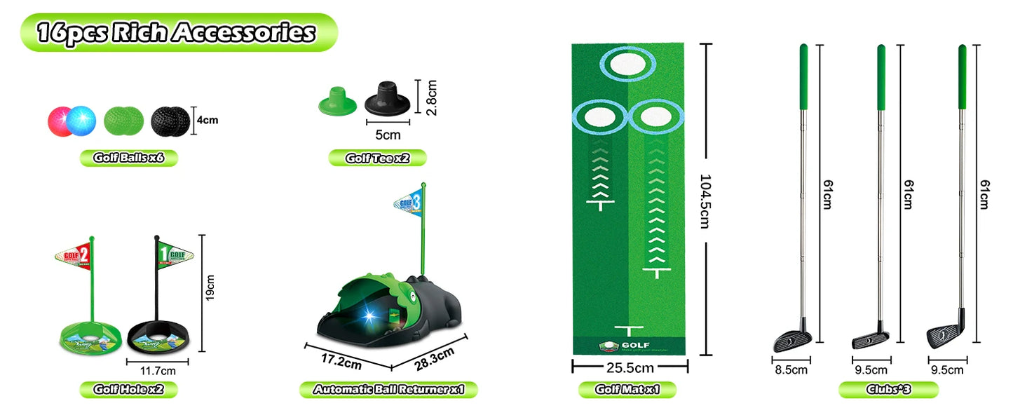 VATOSCN Kids Golf Set Auto Return Night Light Golf Balls