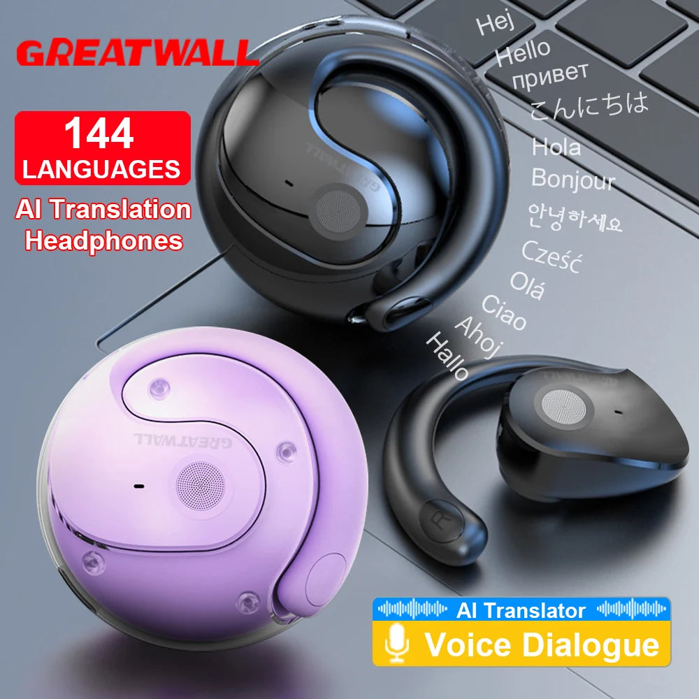GREATWALL Real Time Translation Wireless Bluetooth Earphones 100 Languages