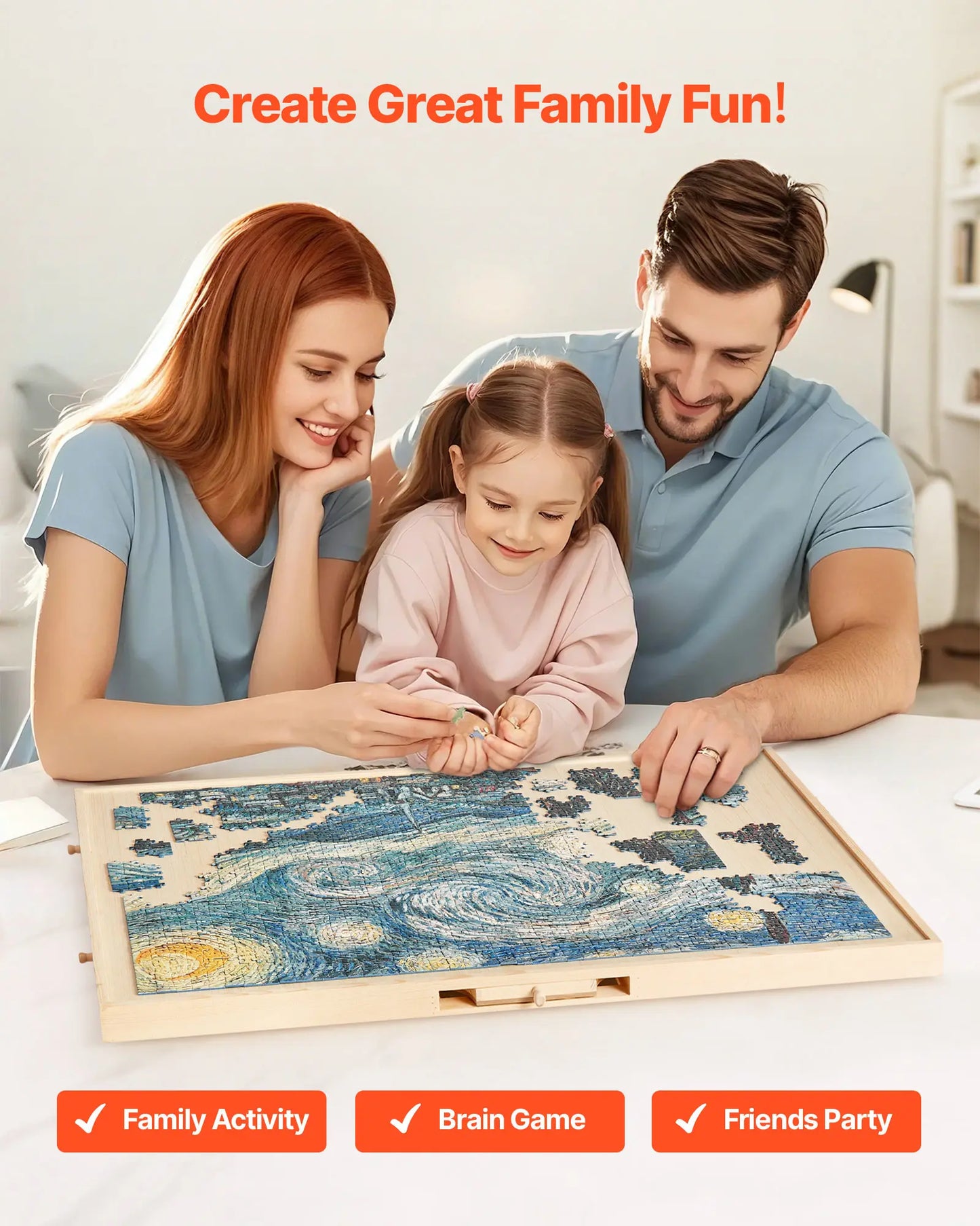 SucceBuy 1500 Piece Rotating Puzzle Board With Drawers And Cover