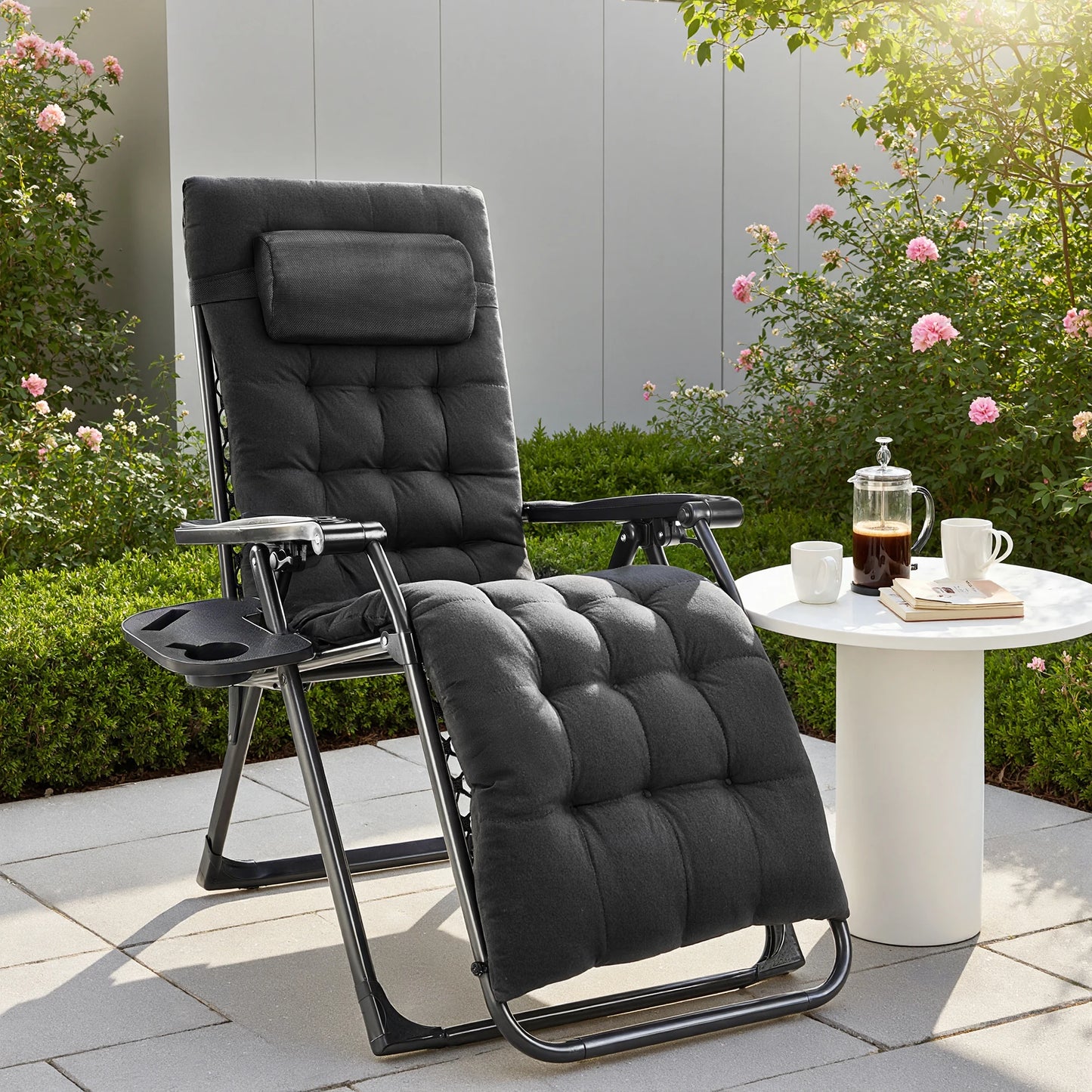 JHK Zero Gravity Two Pack Portable Recliners With Cup Holders