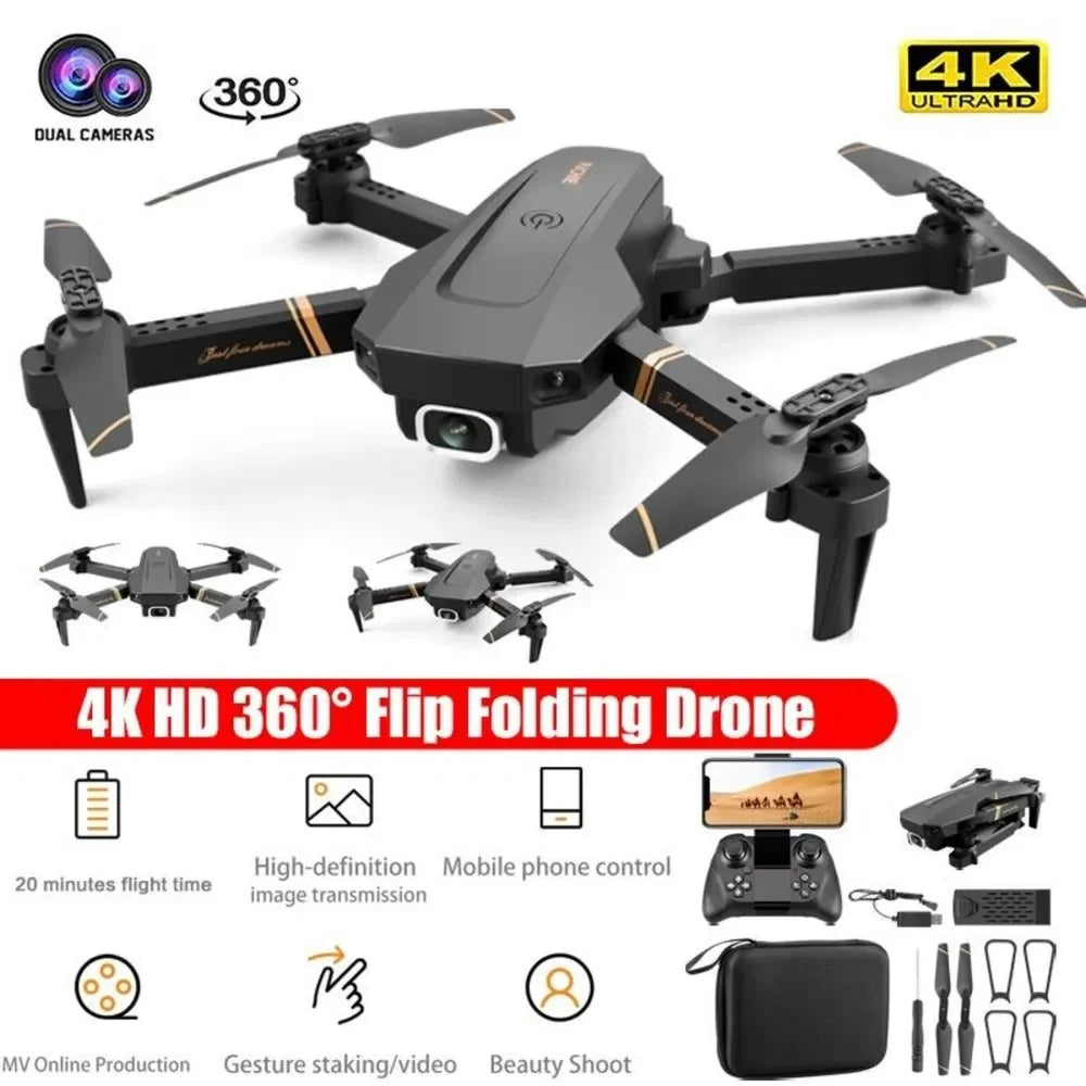 V4 Drone With 1080p Camera Foldable Quadcopter FPV Live Video