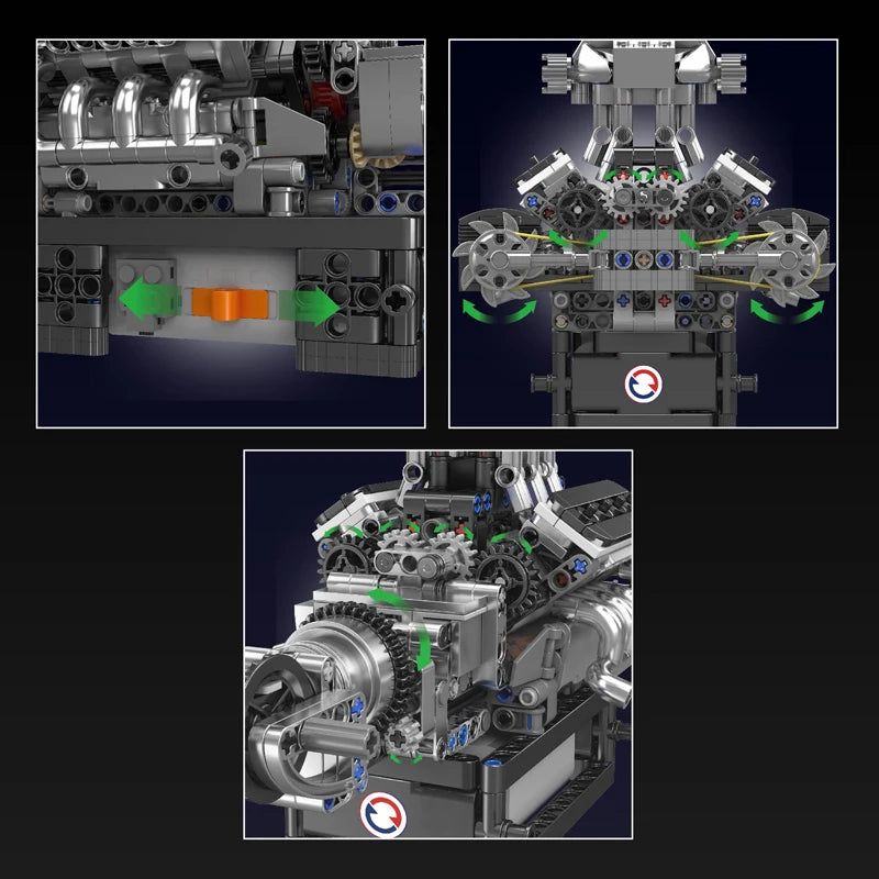 Mould King 10206 The Supercar V8 Engine Building Block Set