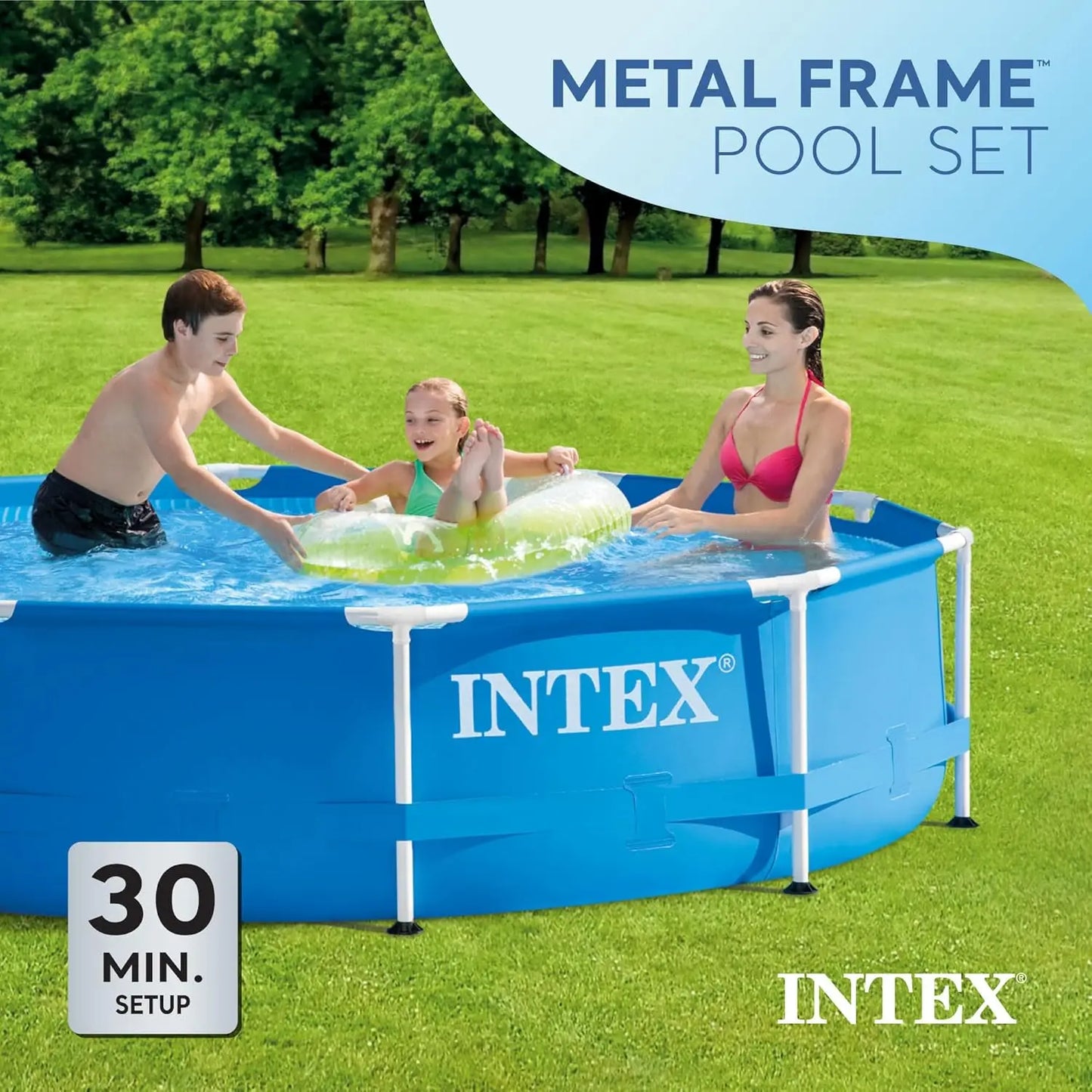 Round Above Ground Pool Set With Filter Pump And Cover