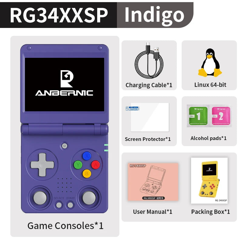 Anbernic RG34XXSP Handheld Game Console With IPS Screen