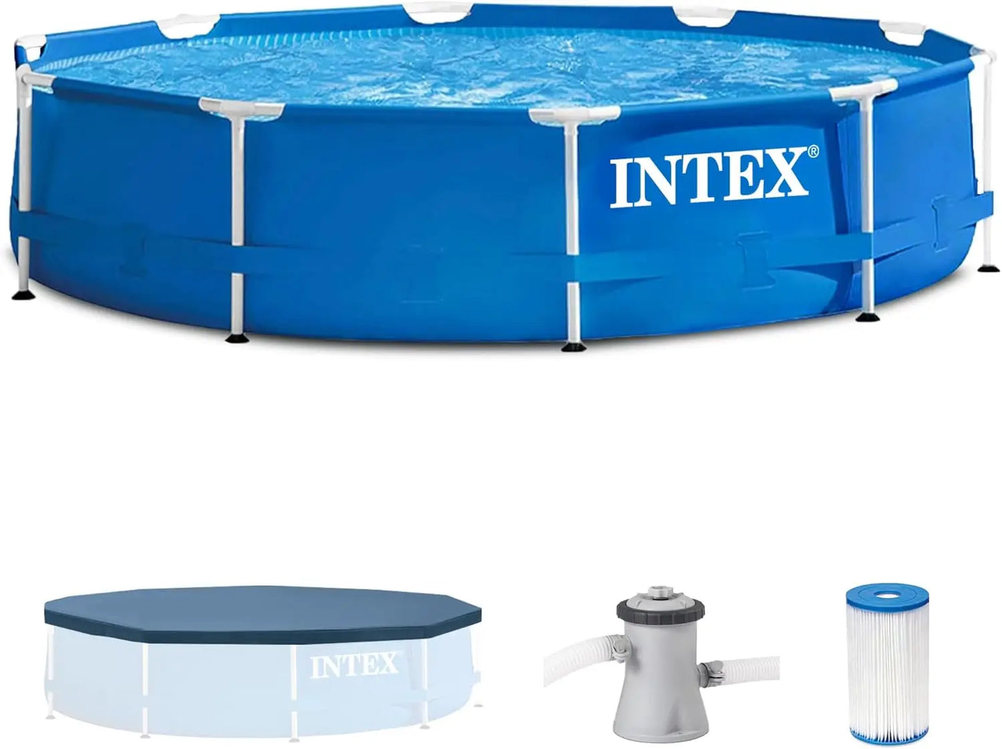 Round Above Ground Pool Set With Filter Pump And Cover