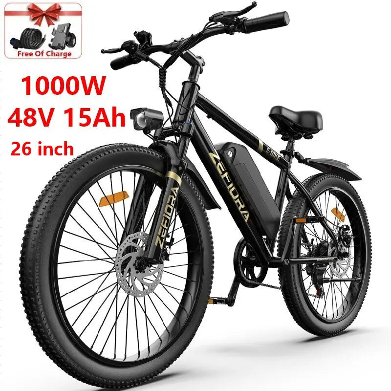 ZEFIORA 1000W Off Road Electric Bicycle Removable Battery