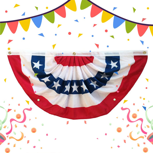 Alloet USA Pleated Fan Flag Patriotic Banner Bunting