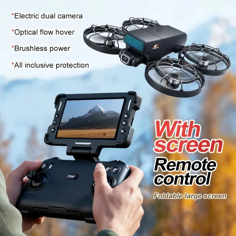 Brushless Drone Pro With Screen Remote Control Foldable Quadcopter Camera