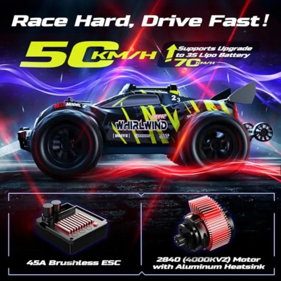 One Fourteenth Scale Brushless RC Truck All Terrain Monster Truggy