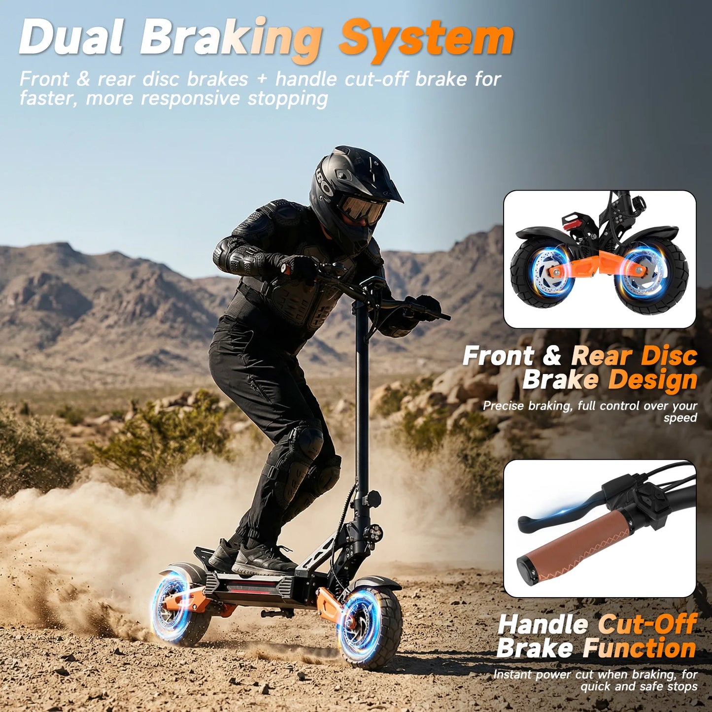 AOVOPRO G67 Off Road Electric Scooter With Dual Suspension