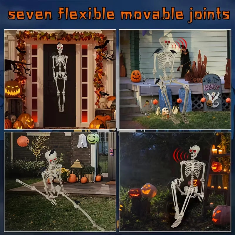 NONECN Voice Activated Glowing Skeleton With Sensors And Scary Sounds