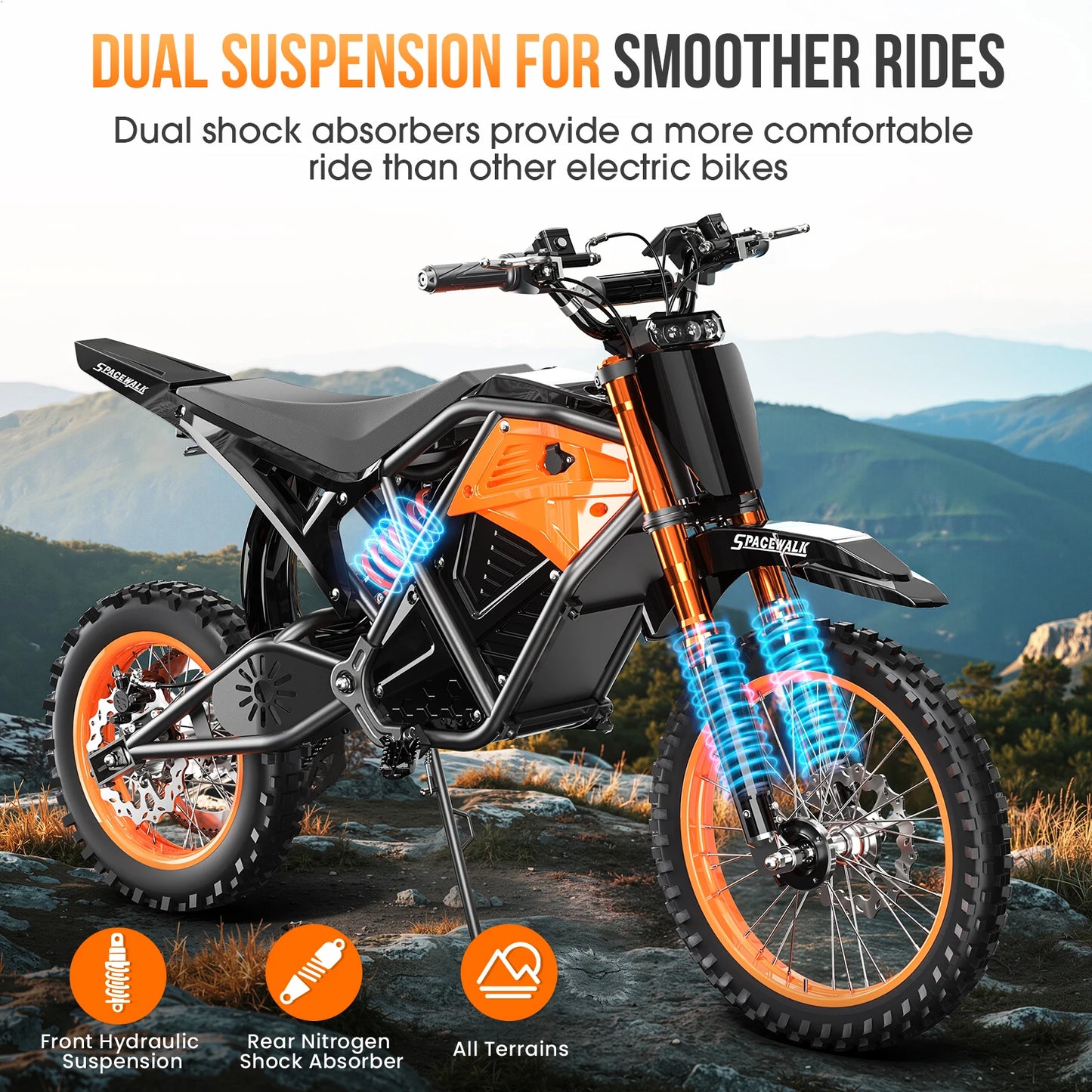 Eilleo Spacewalk 48V Electric Dirt Bike 3000W 60 Miles Range