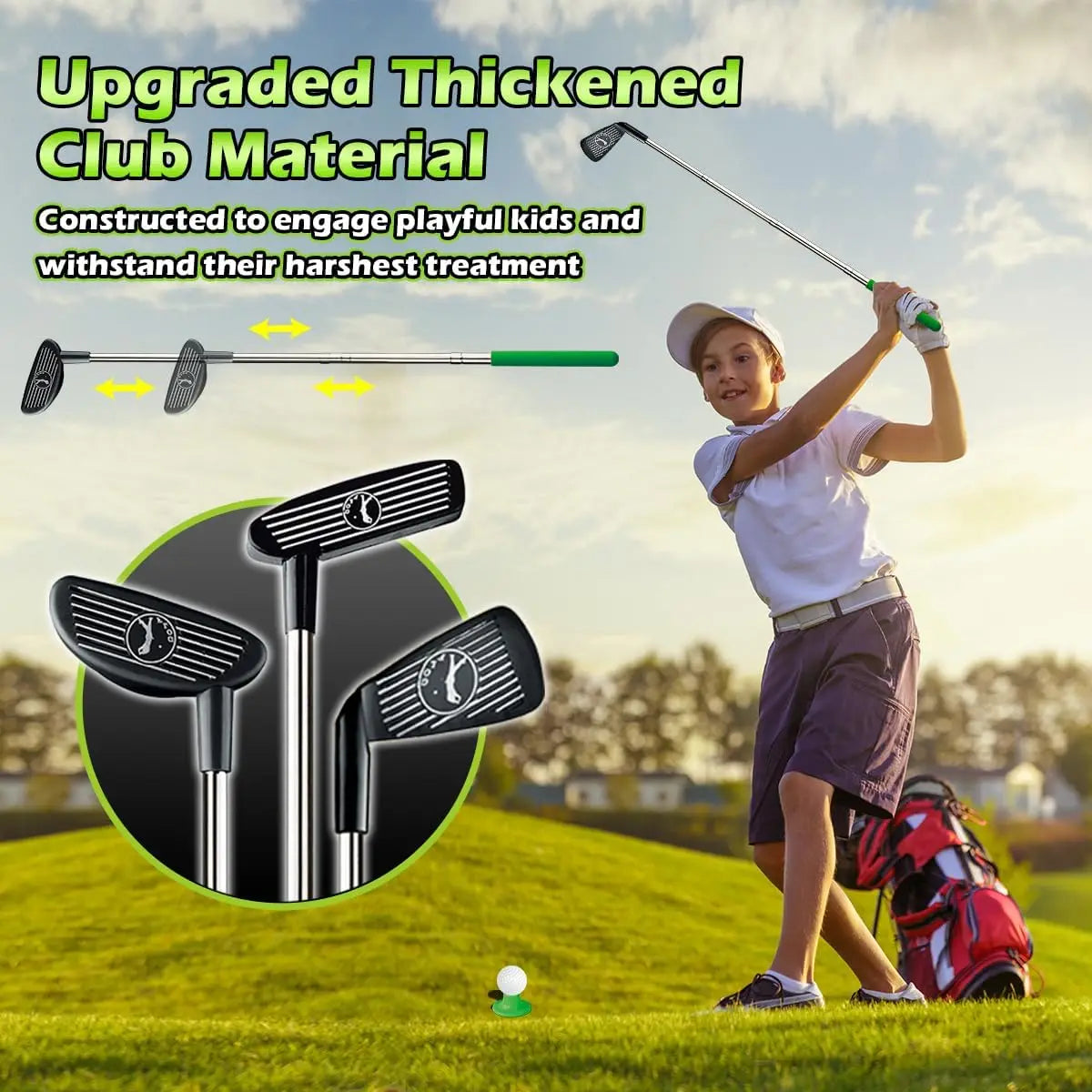 VATOS Kids Golf Set Auto Returner Night Light Golf Balls
