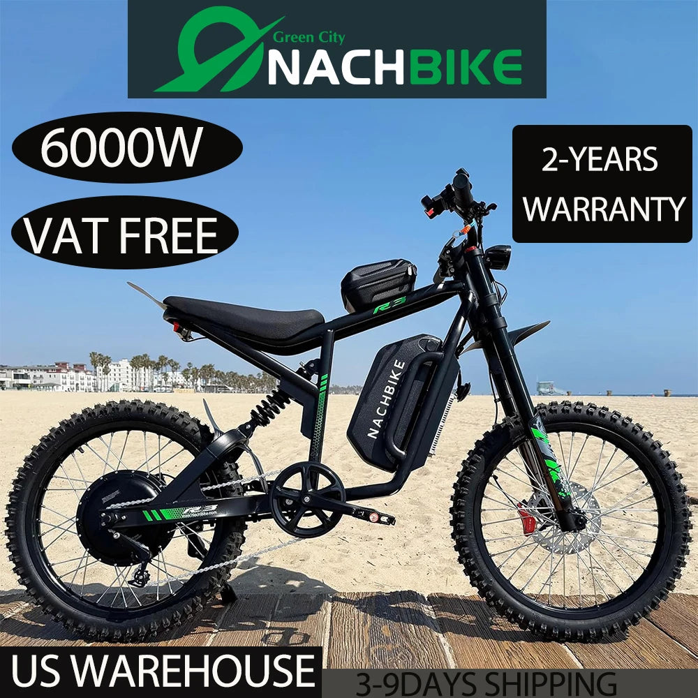 6000W Electric Dirt Bike 60V 25Ah With Dual Hydraulic Brakes
